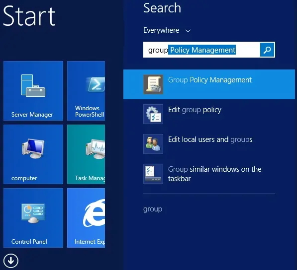 Windows 2012 - Group Policy Management