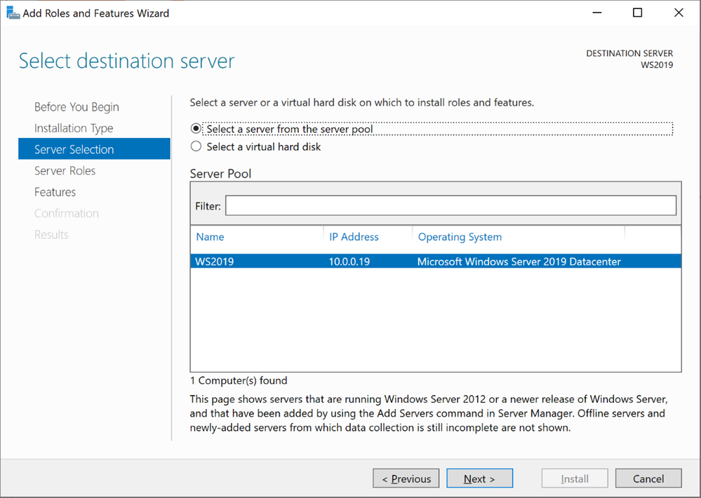 thumbnail image 7 captioned Windows Server 2019 Server Selections